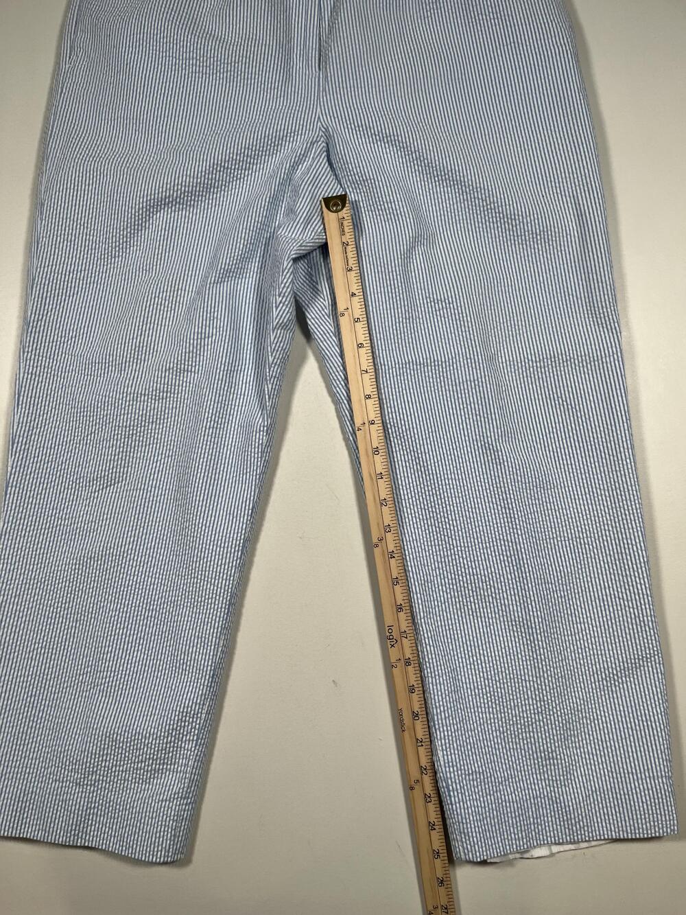 Vintage Pendleton Pants Womens 16 Petite Blue Stripe Lined Pleated Dress USA VTG - Picture 4 of 7